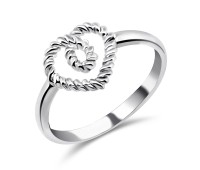 Twist Heart Silver Ring NSR-416